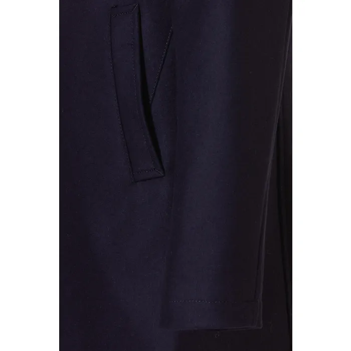 Mario Fiorenzo Cappotto invernale in lana con bordo in pelliccia staccabile Blu scuro
