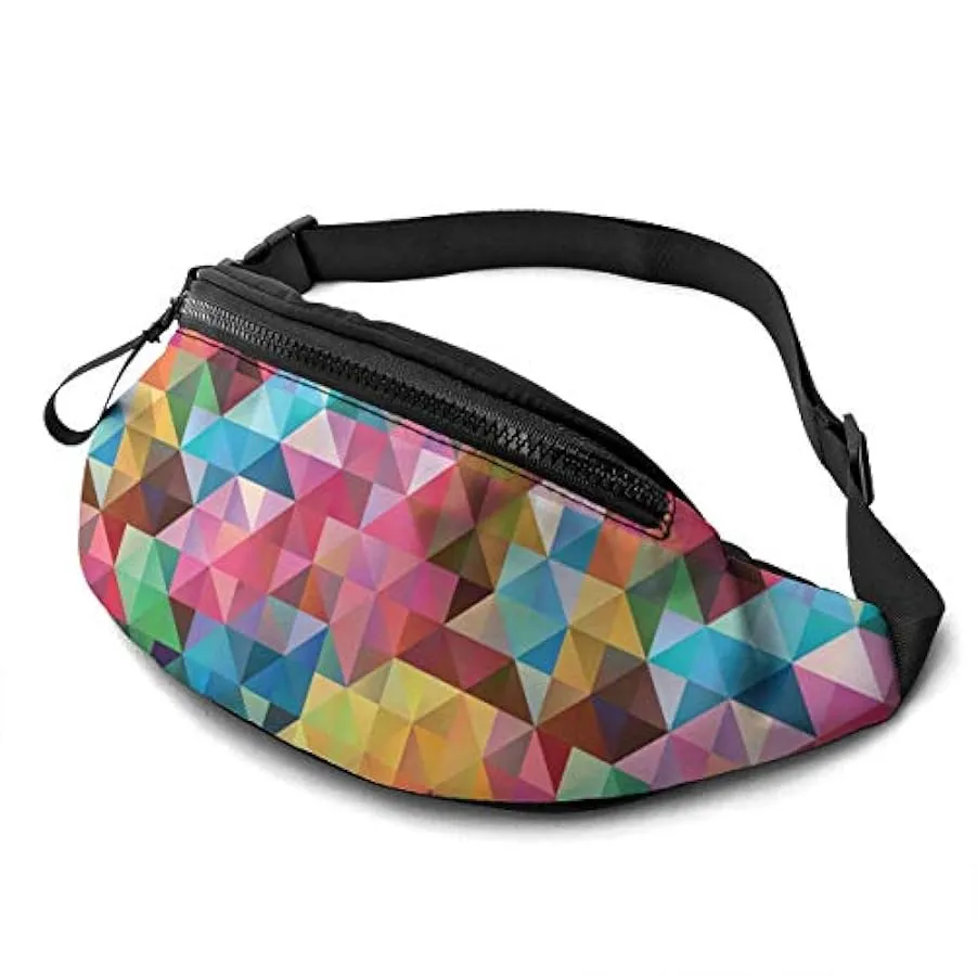 Marsupio per Uomo Donna,Marsupio Geometrico Astratto con Cintura Tasca a Tracolla Regolabile Borsa a Tracolla Borsa sul Petto pe