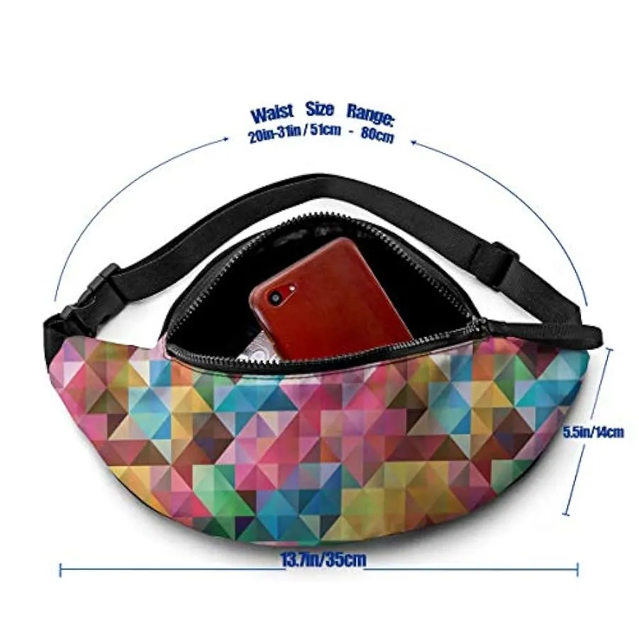 Marsupio per Uomo Donna,Marsupio Geometrico Astratto con Cintura Tasca a Tracolla Regolabile Borsa a Tracolla Borsa sul Petto pe