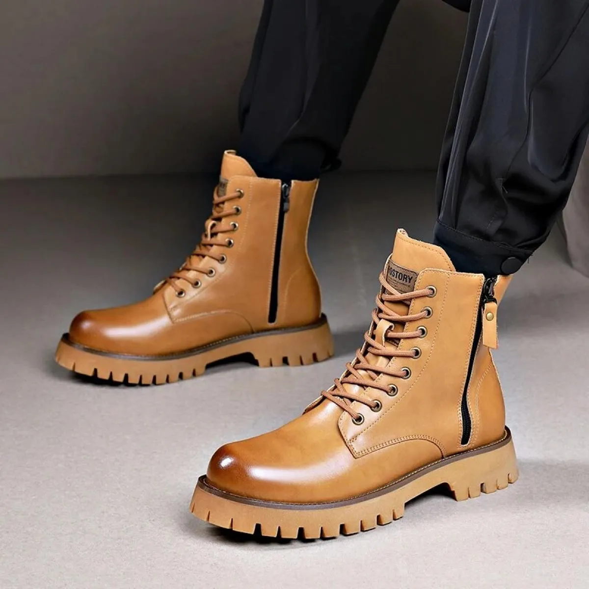 Martin Boots Uomo Low Top Peluche Maglia invernale Rosso in morbida pelle Suola spessa Stivali da lavoro retrò di alta qualità i