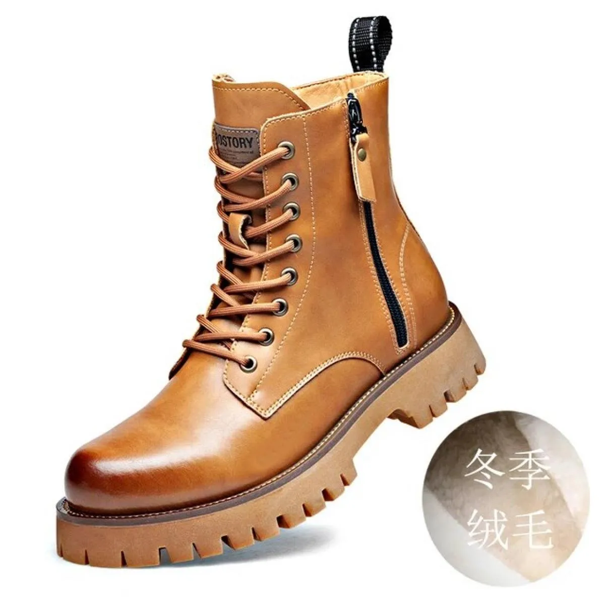 Martin Boots Uomo Low Top Peluche Maglia invernale Rosso in morbida pelle Suola spessa Stivali da lavoro retrò di alta qualità i