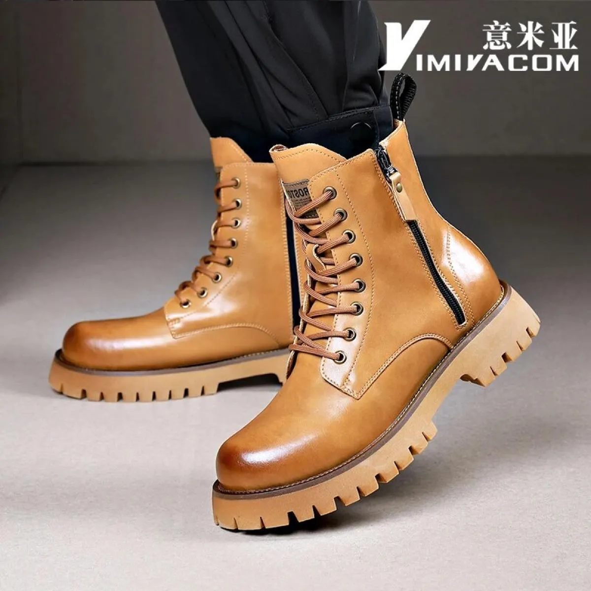 Martin Boots Uomo Low Top Peluche Maglia invernale Rosso in morbida pelle Suola spessa Stivali da lavoro retrò di alta qualità i