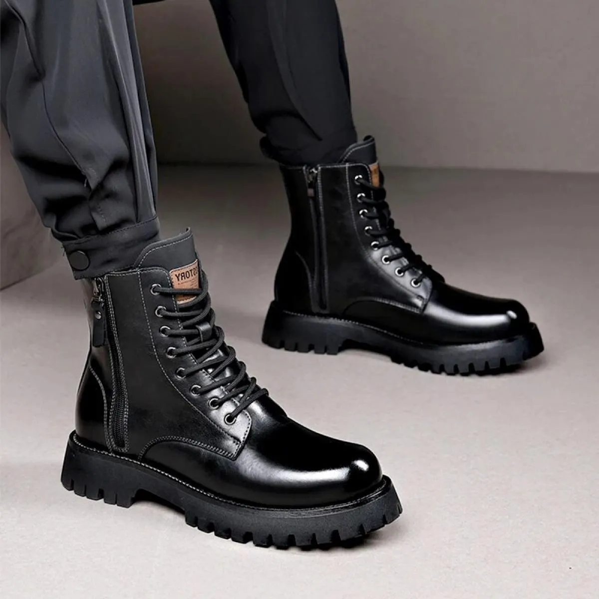 Martin Boots Uomo Low Top Peluche Maglia invernale Rosso in morbida pelle Suola spessa Stivali da lavoro retrò di alta qualità i
