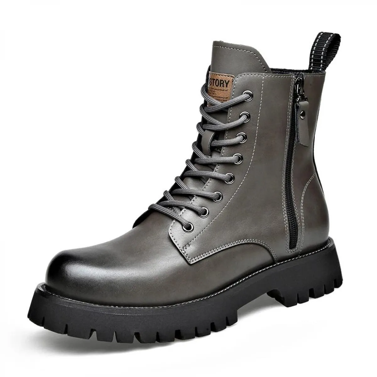 Martin Boots Uomo Low Top Peluche Maglia invernale Rosso in morbida pelle Suola spessa Stivali da lavoro retrò di alta qualità i