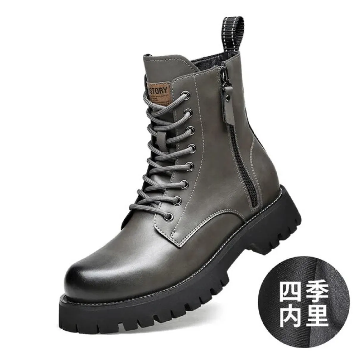 Martin Boots Uomo Low Top Peluche Maglia invernale Rosso in morbida pelle Suola spessa Stivali da lavoro retrò di alta qualità i