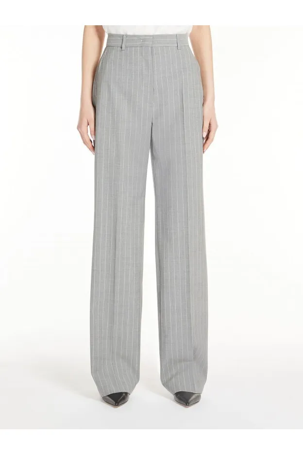 Max Mara Acino Pantalone in lana gessata