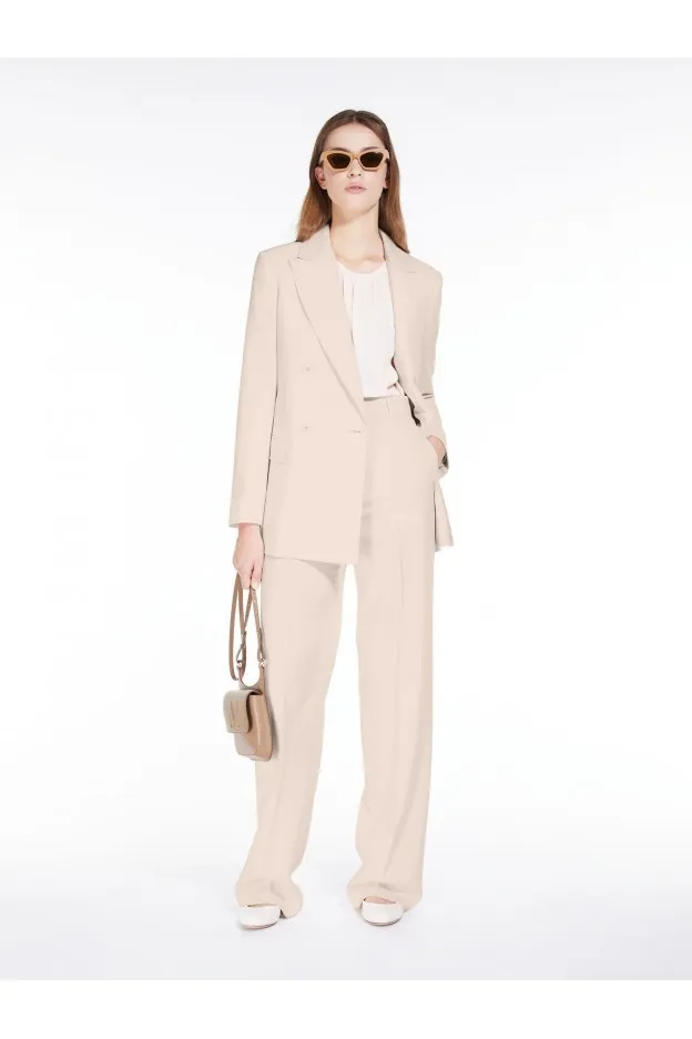 Max Mara Quasar Pantalone Lungo In Crêpe Di Lana