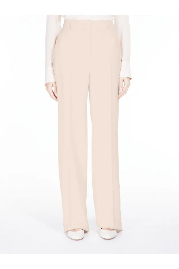 Max Mara Quasar Pantalone Lungo In Crêpe Di Lana