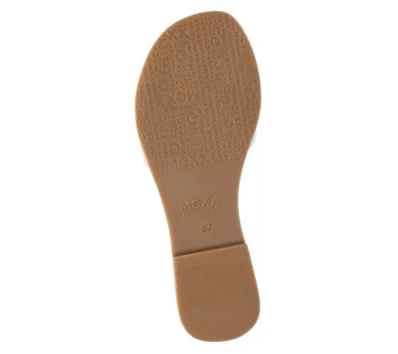 MEXX scarpe da donna in vera pelle effetto trapuntato, zoccoli estivi, scarpe slip-on MXCY007501W azzurro