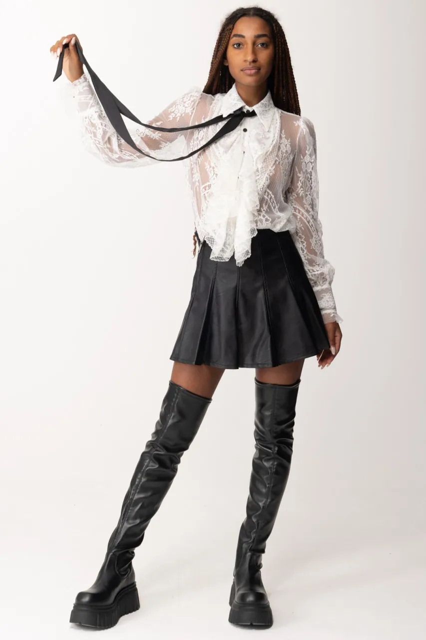 Minigonna in pelle Nero