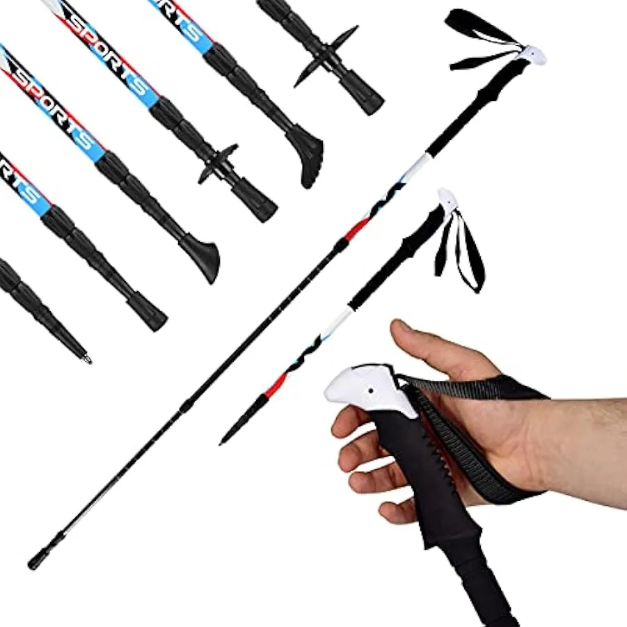 MSPORTS Bastoncini da Trekking Premium in Carbon – Ultraleggero – Nordic Walking (MSPORTS Bastoncini da Trekking Premium in Carb
