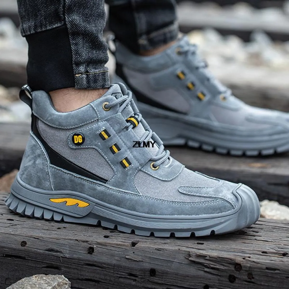 Nuovo design Anti Crash Scarpe antinfortunistiche da uomo Sneaker con punta in acciaio Uomo Stivali antinfortunistici in gomma a