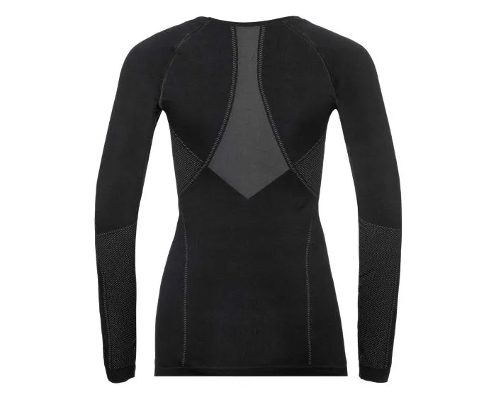ODLO FUNDAMENTALS PERFORMANCE WARM WOMEN Black crew neck l/s maglia termica