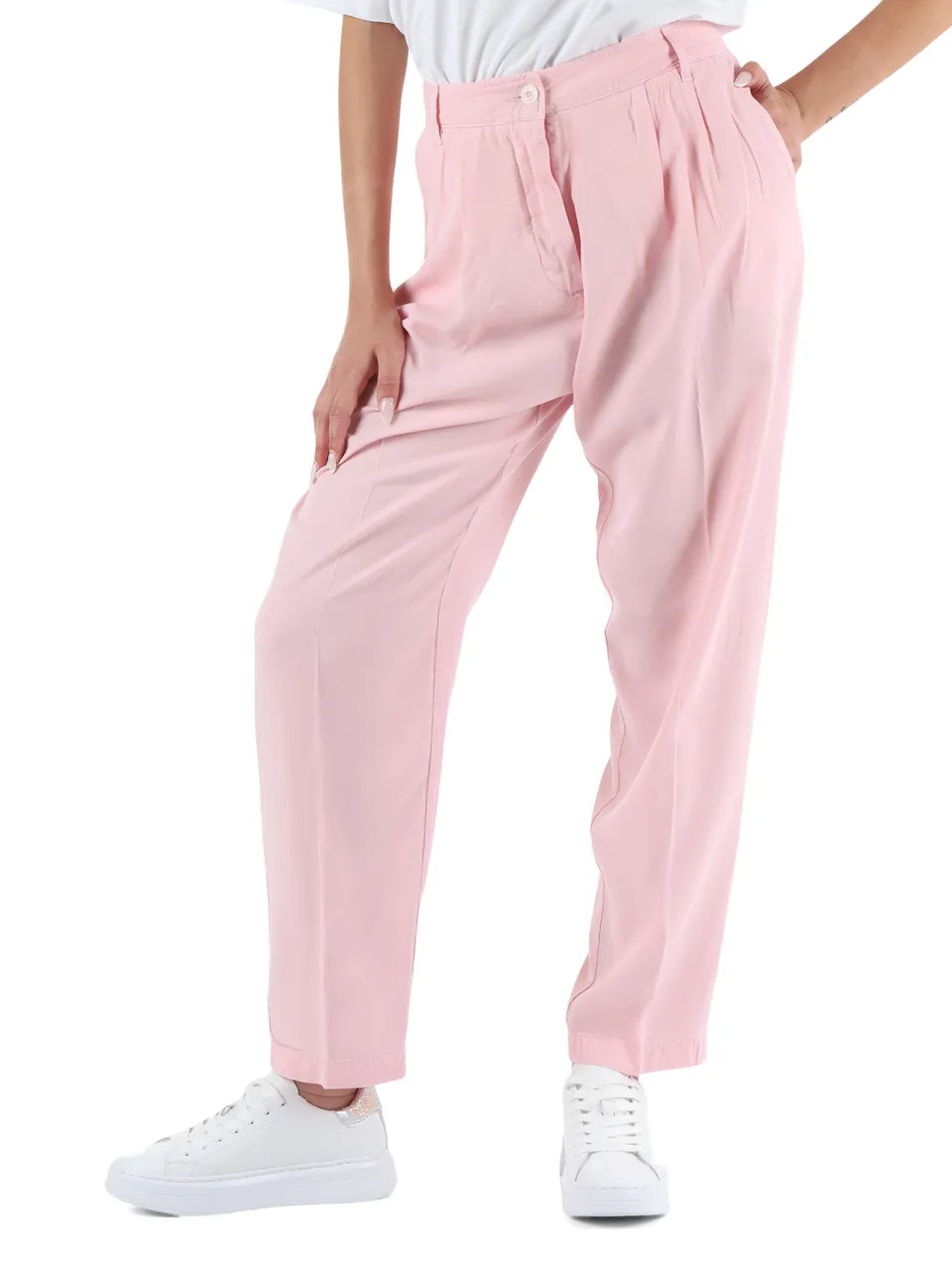 Pantalone in lyocell carrot fit