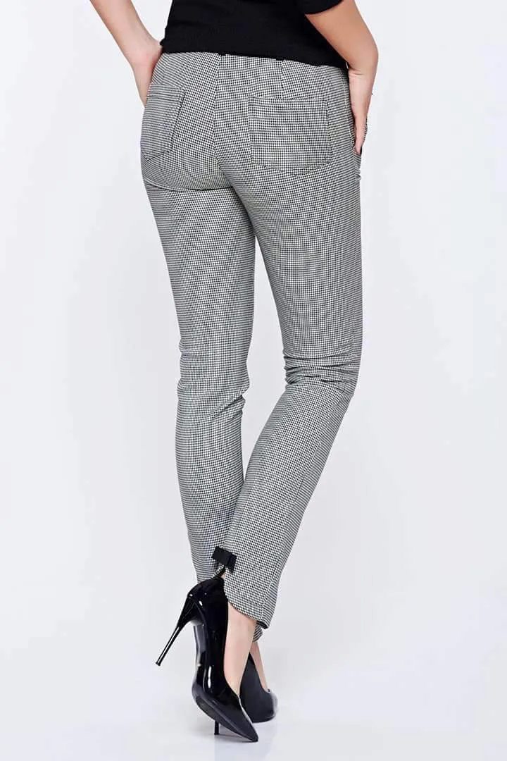 Pantalone lungo - fantasia Pied de Poul - fiocchi decorativi alla caviglia - Fofy