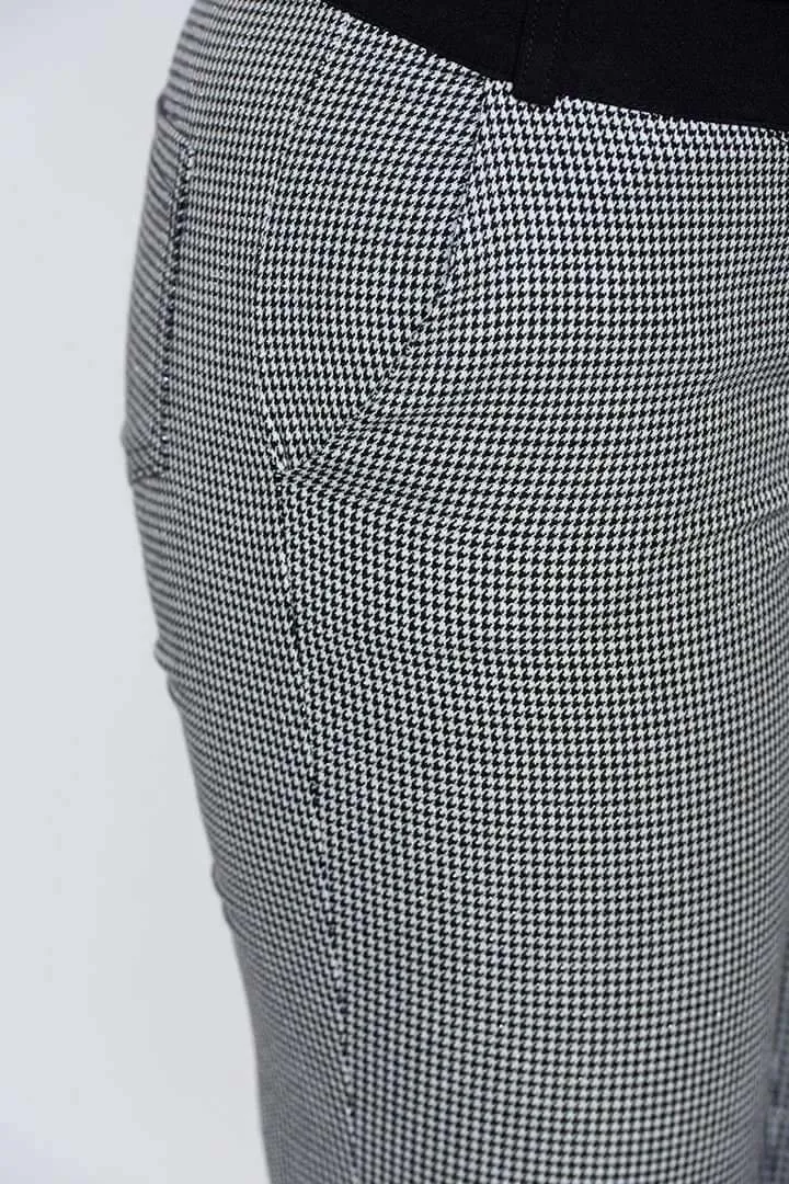 Pantalone lungo - fantasia Pied de Poul - fiocchi decorativi alla caviglia - Fofy