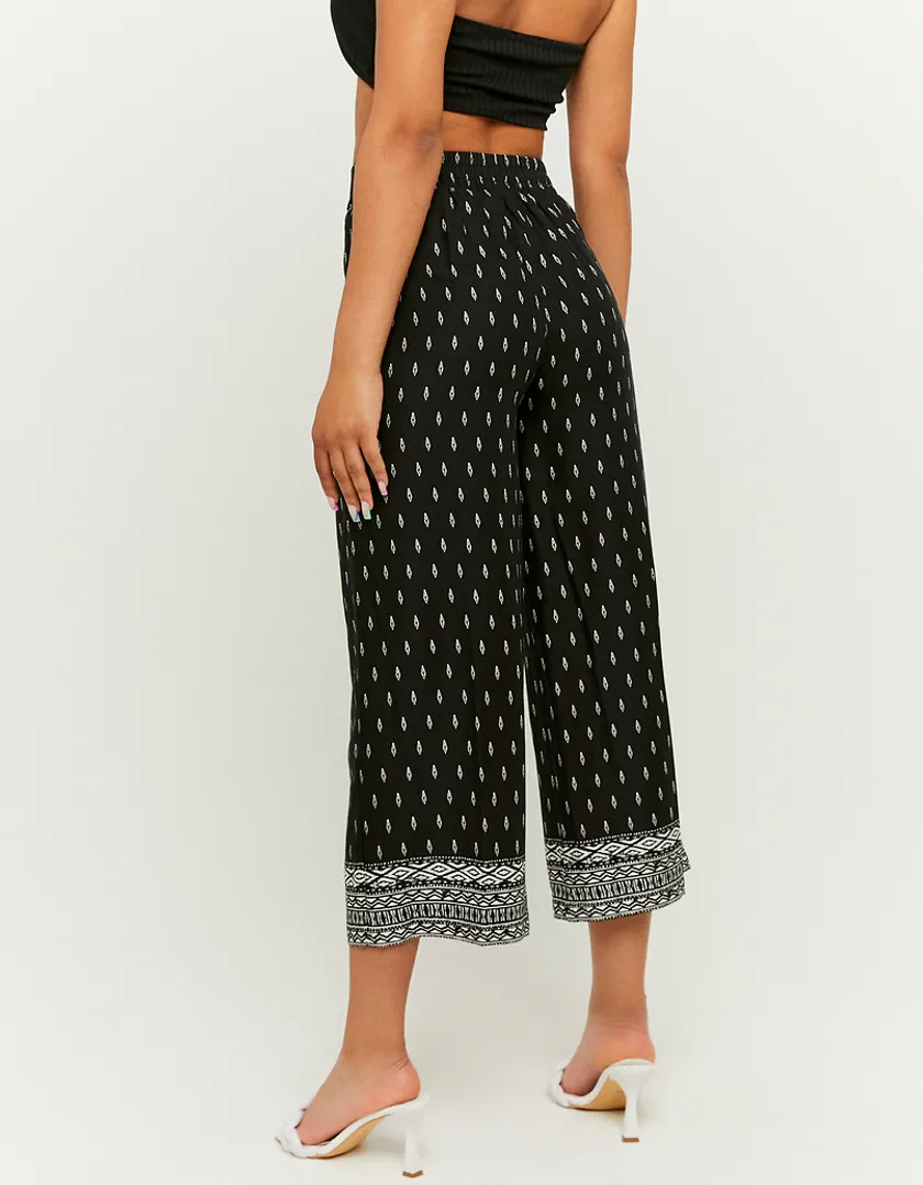 Pantaloni Culotte A Vita Alta Di Lino  