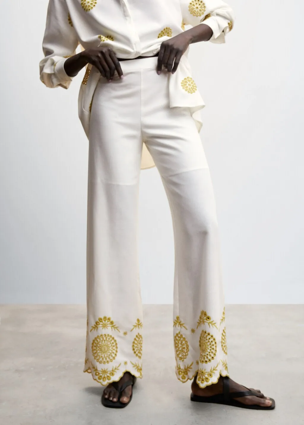 Pantaloni culotte ricamo svizzero