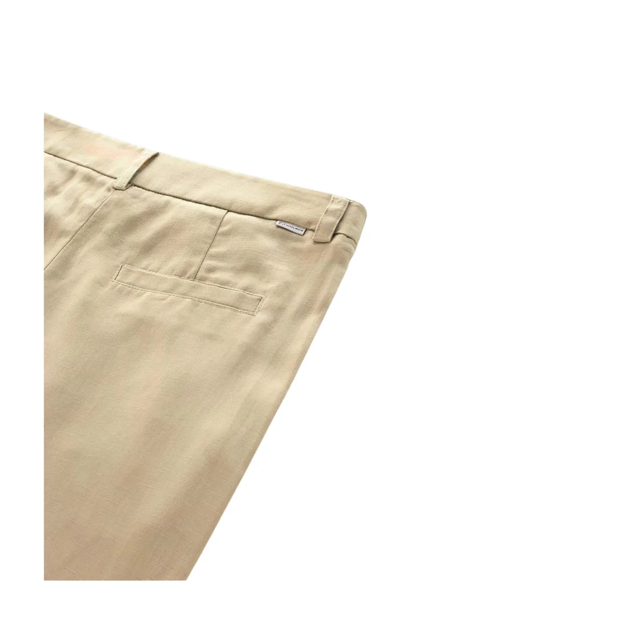 Pantaloni Donna Woolrich Misto Lino Cintura Beige