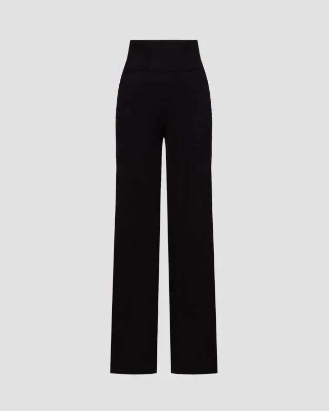 Pantaloni neri in lana da donna Allude