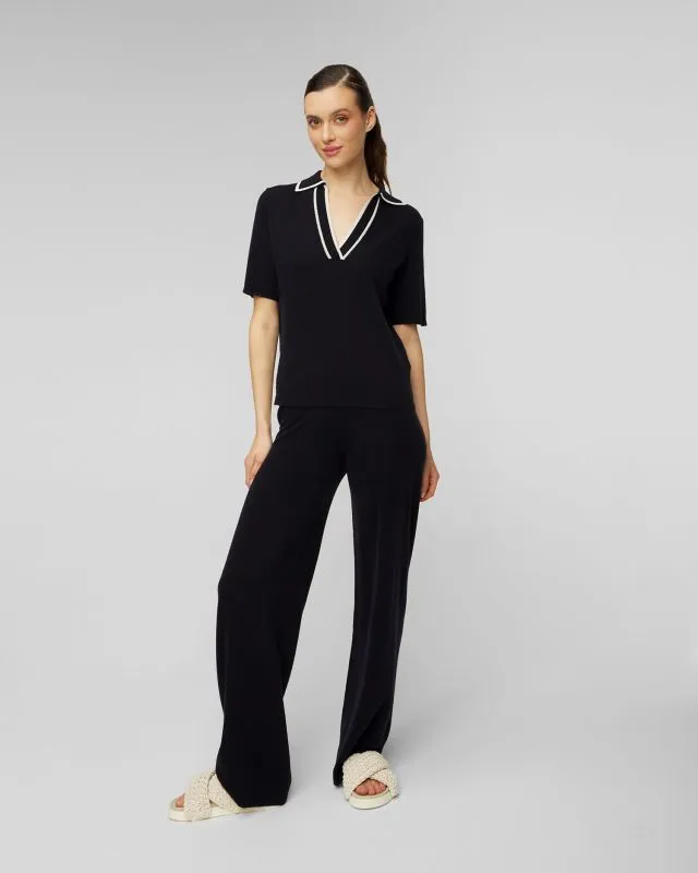 Pantaloni neri in lana da donna Allude