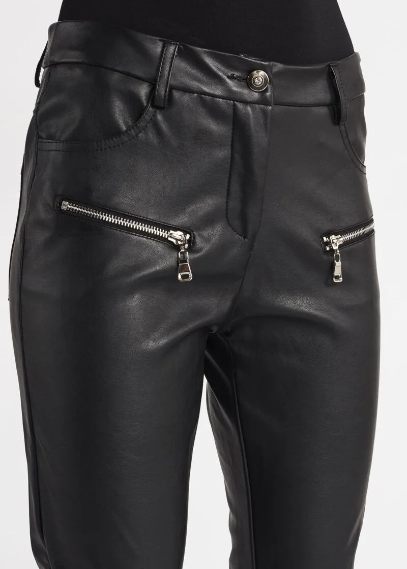 Pantaloni skinny effetto pelle