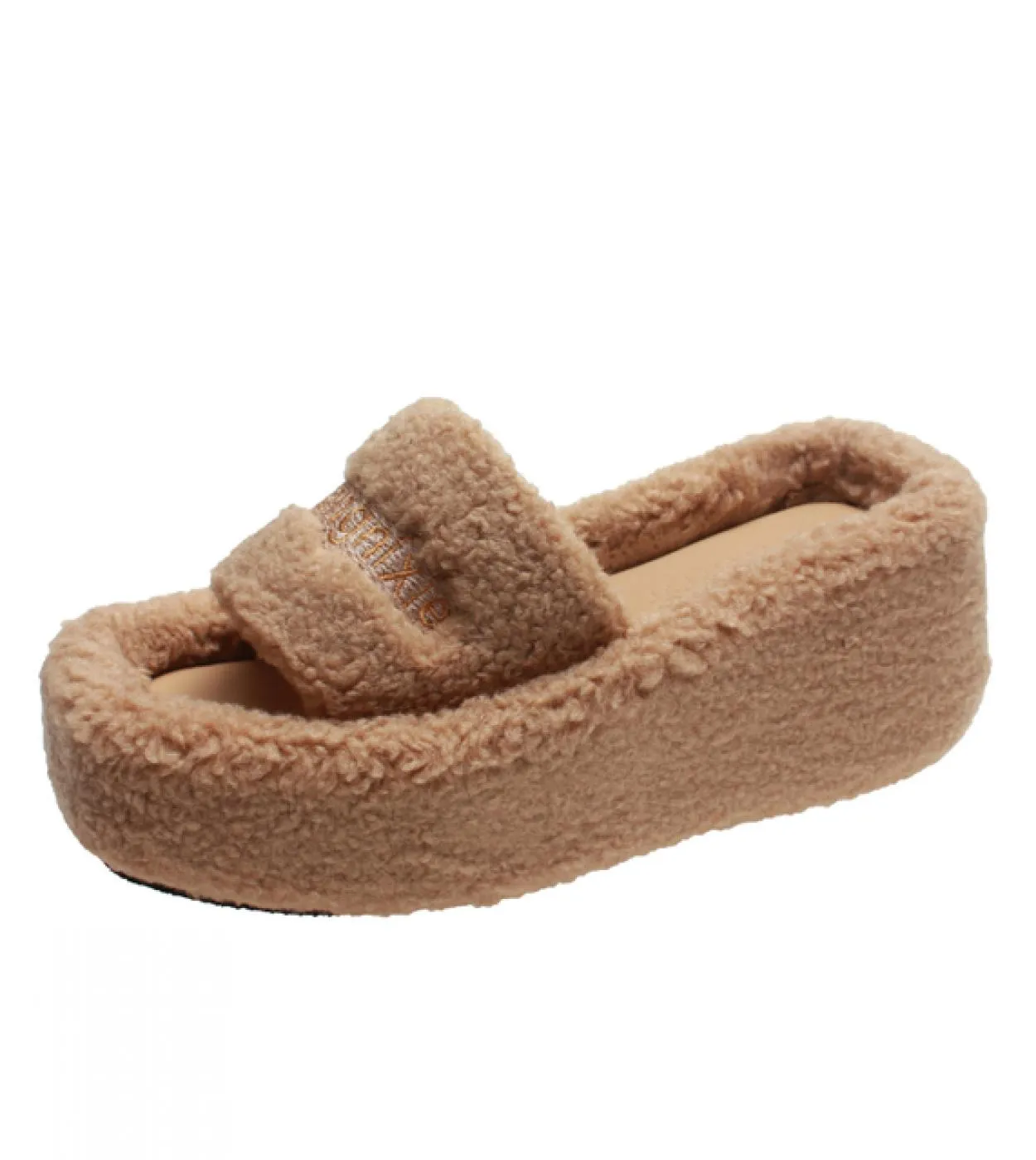Pantofole da donna autunno inverno lettera pelle scamosciata pelliccia sintetica moda donna casa calore confortevole traspirante