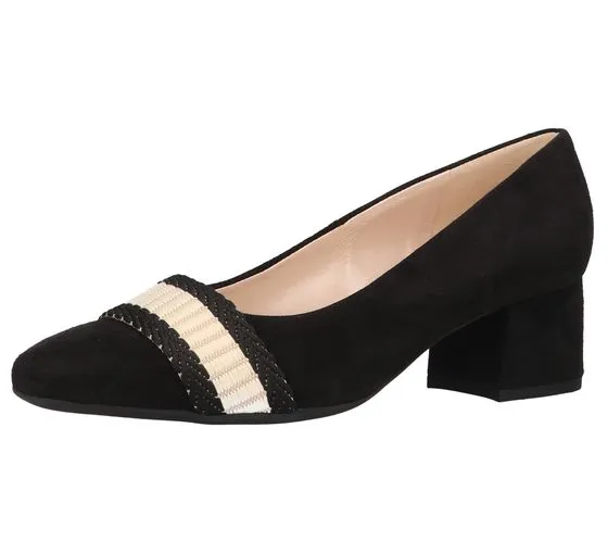 PETER KAISER décolleté da donna scarpe slip-on in vera pelle con tacco largo 54789/884 nero