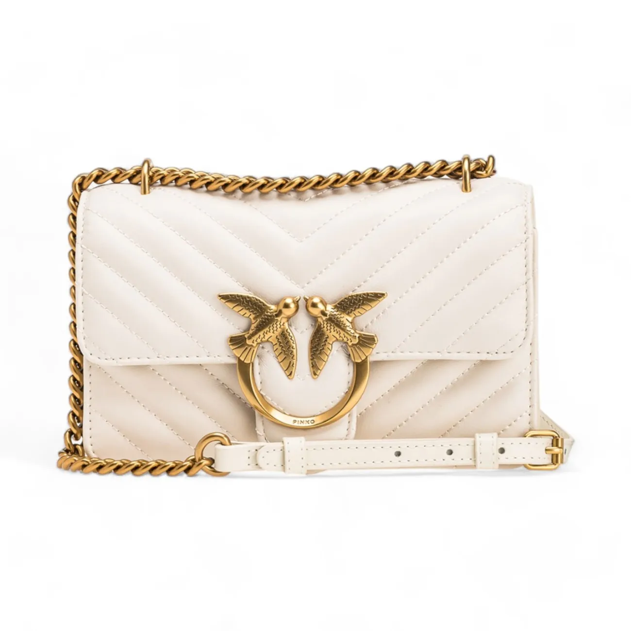 Pinko borsa mini chevron avorio