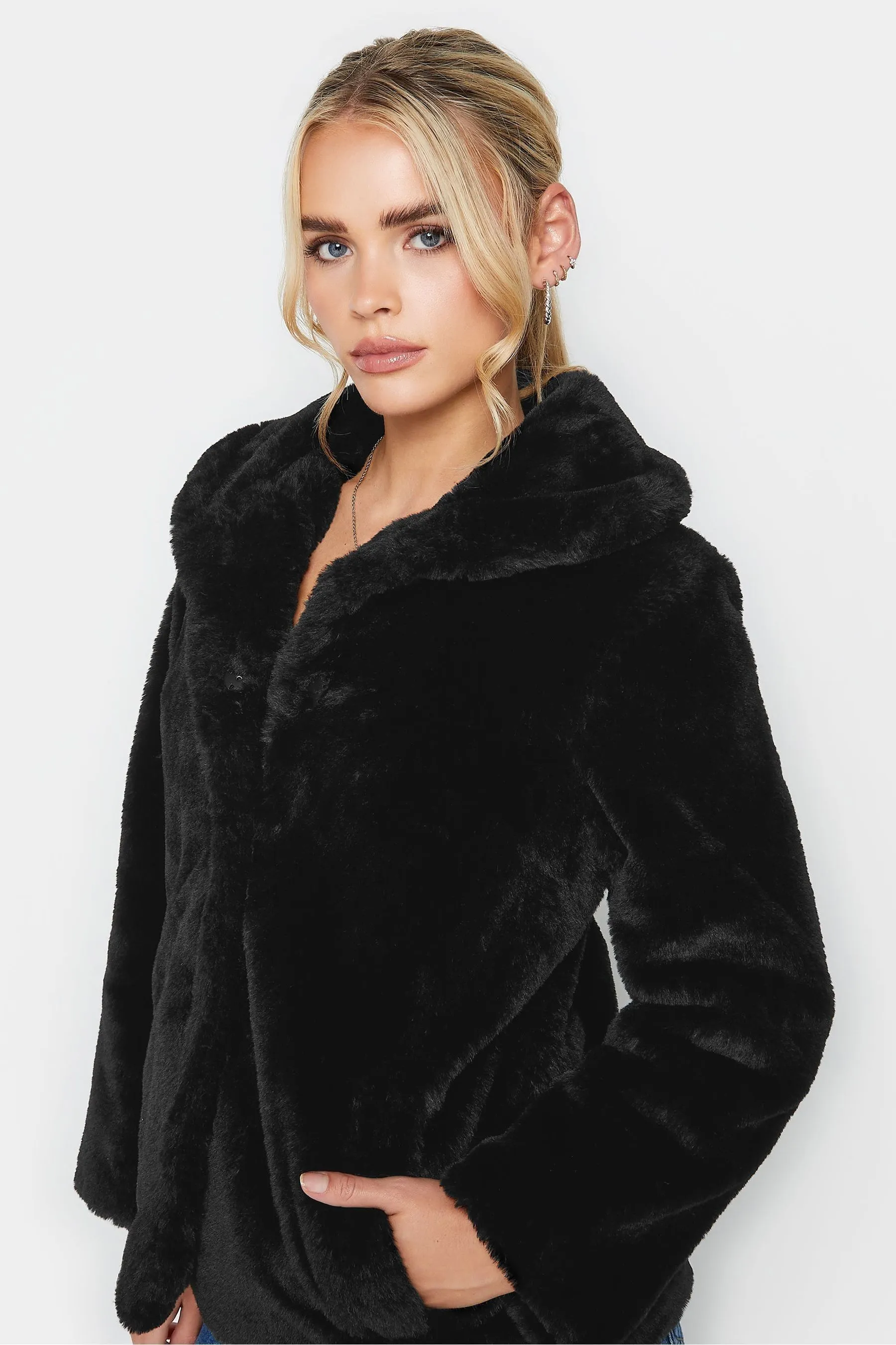 PixieGirl Petite - Cappotto in stola in pelliccia sintetica