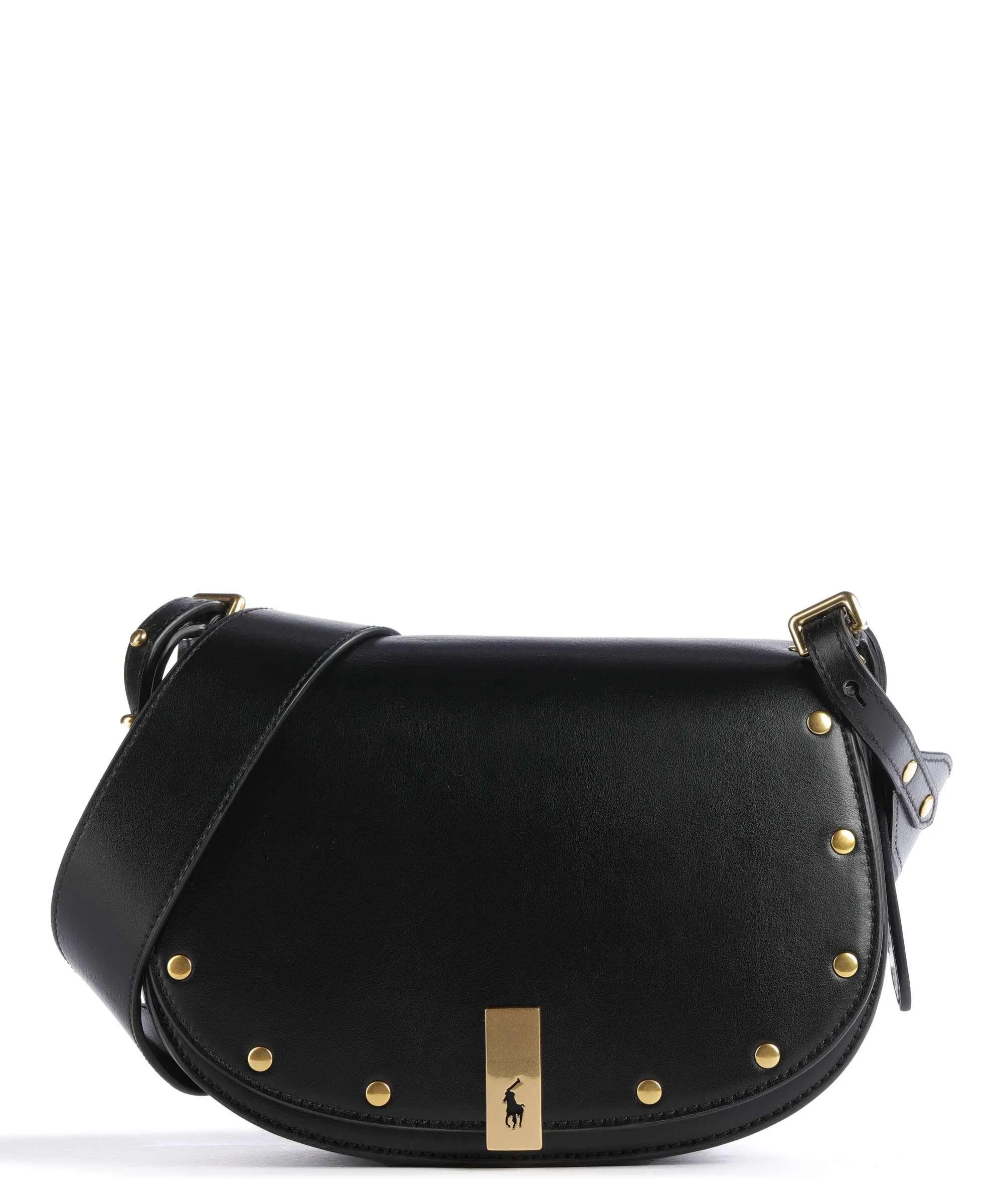  Polo Ralph Lauren ID Collection Borsa a tracolla pelle di vacchetta finemente grana nero  
