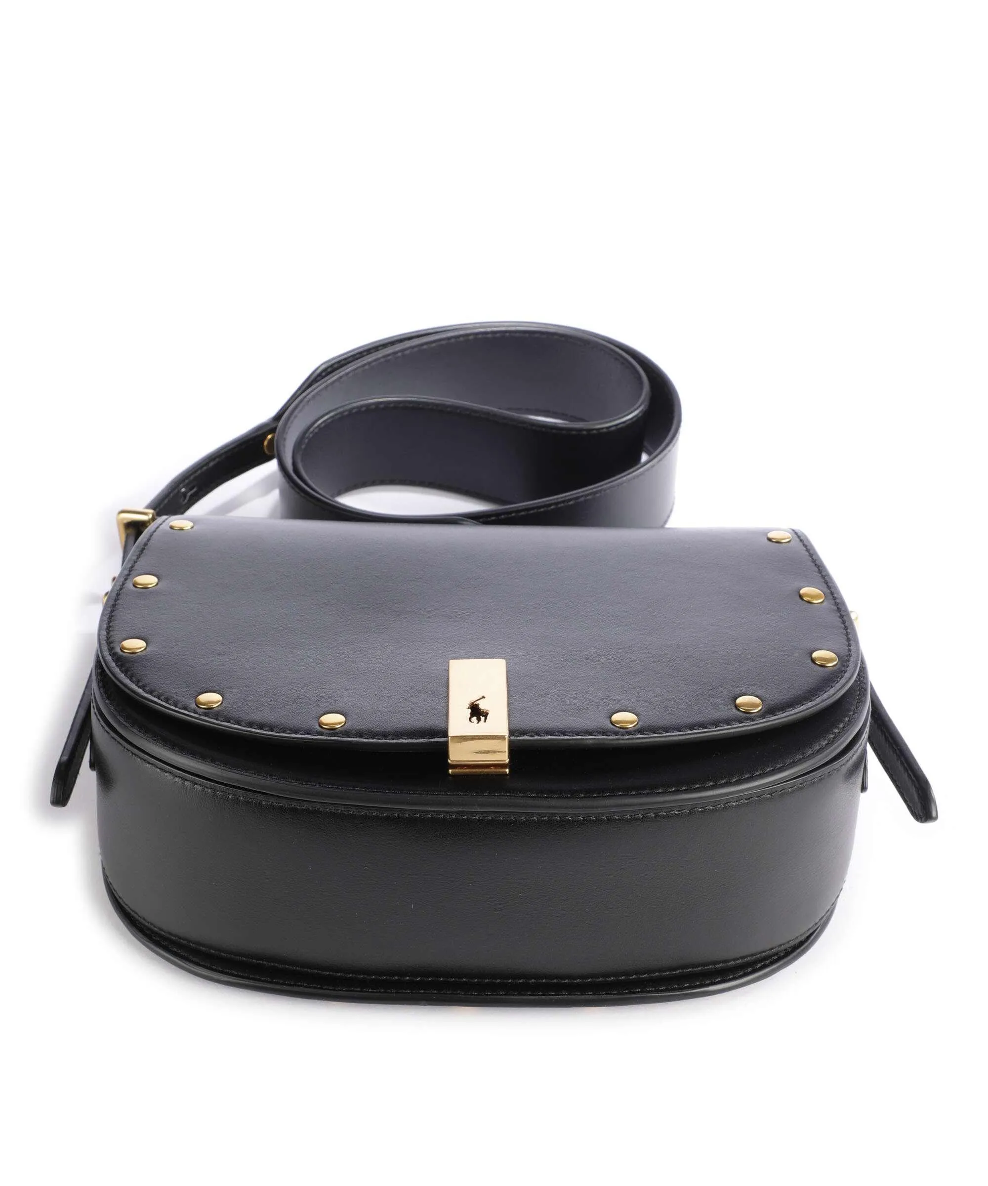  Polo Ralph Lauren ID Collection Borsa a tracolla pelle di vacchetta finemente grana nero  