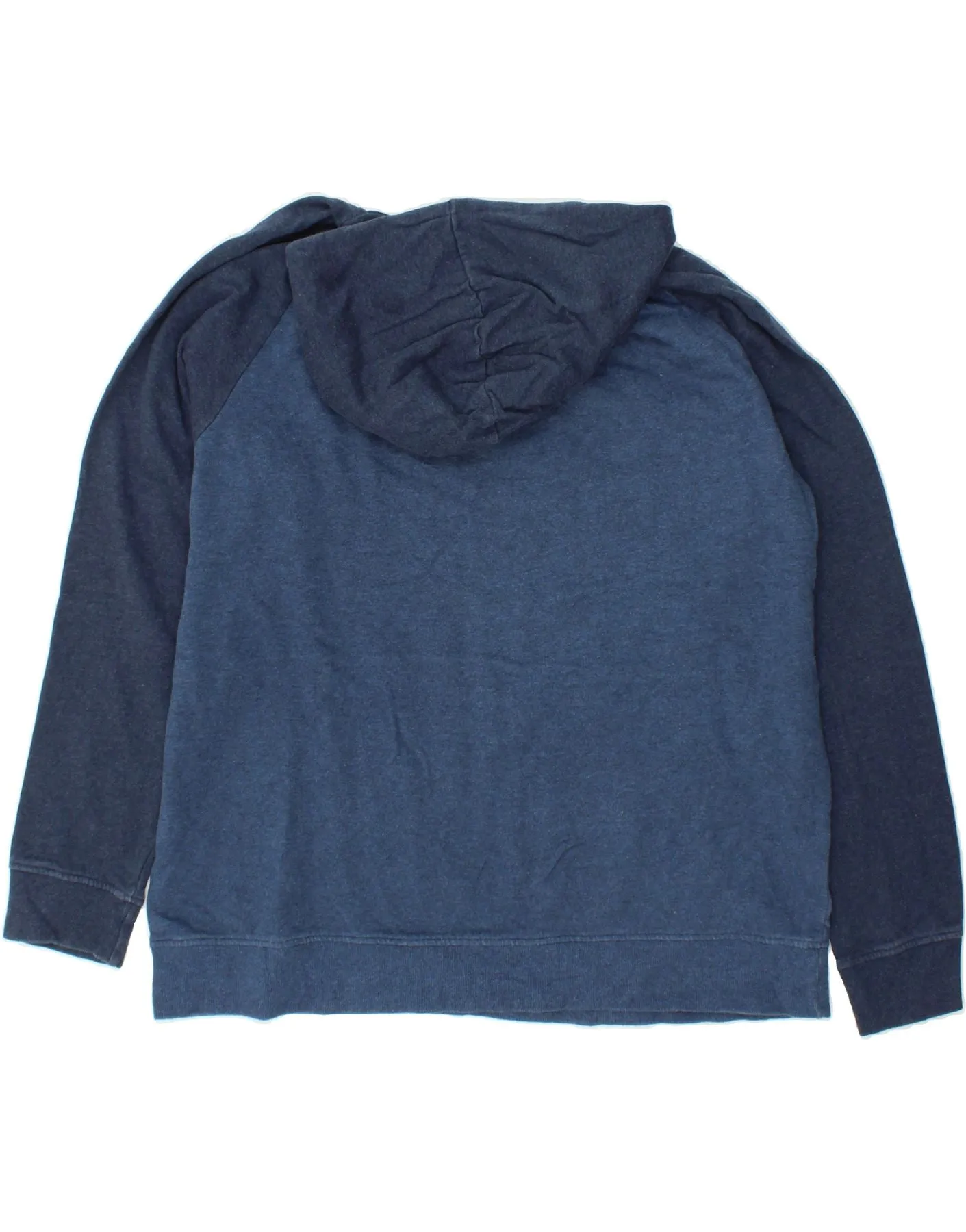 REEBOK Mens Hoodie Jumper 2XL Blue Colourblock Cotton