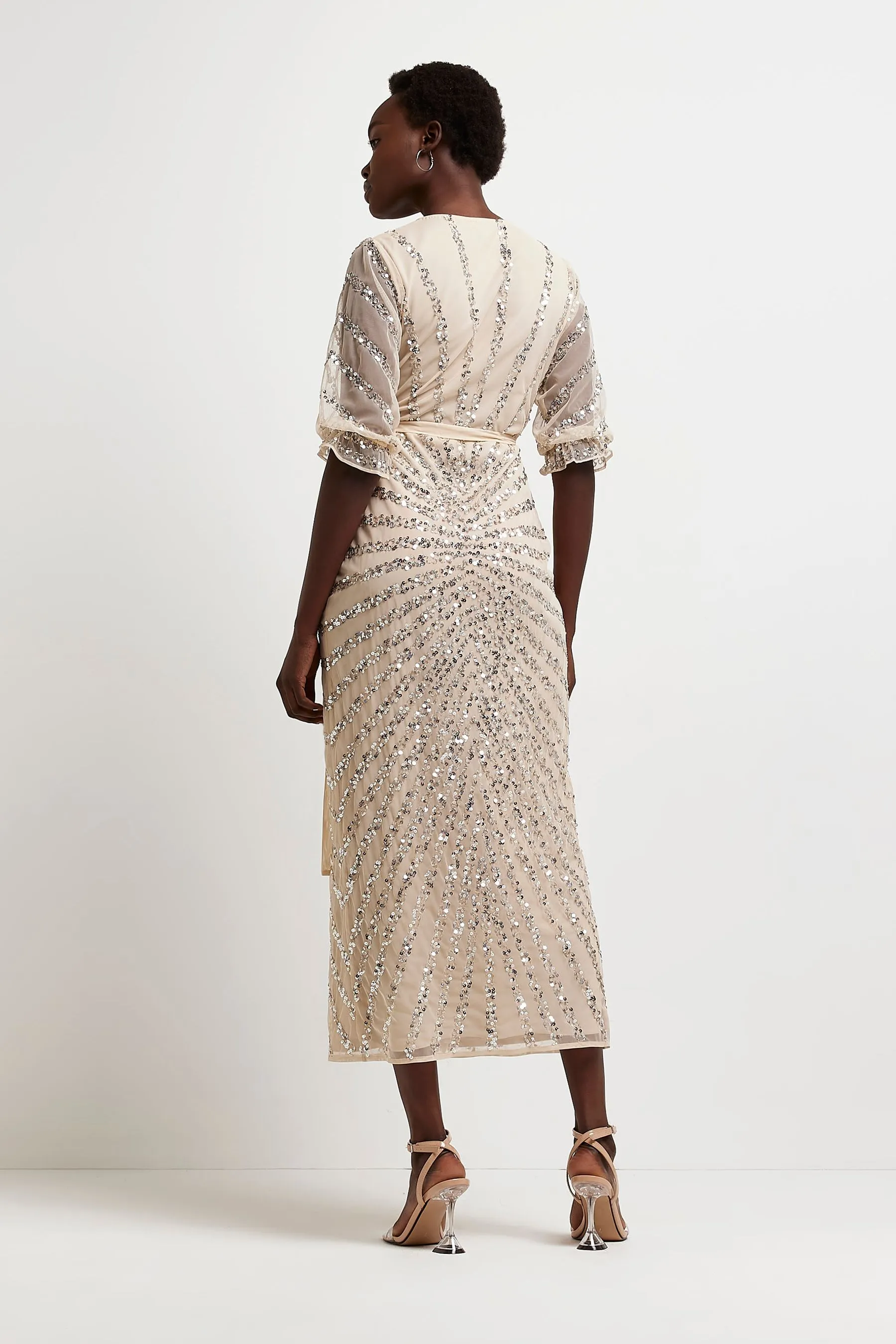 River Island - Abito maxi a portafoglio