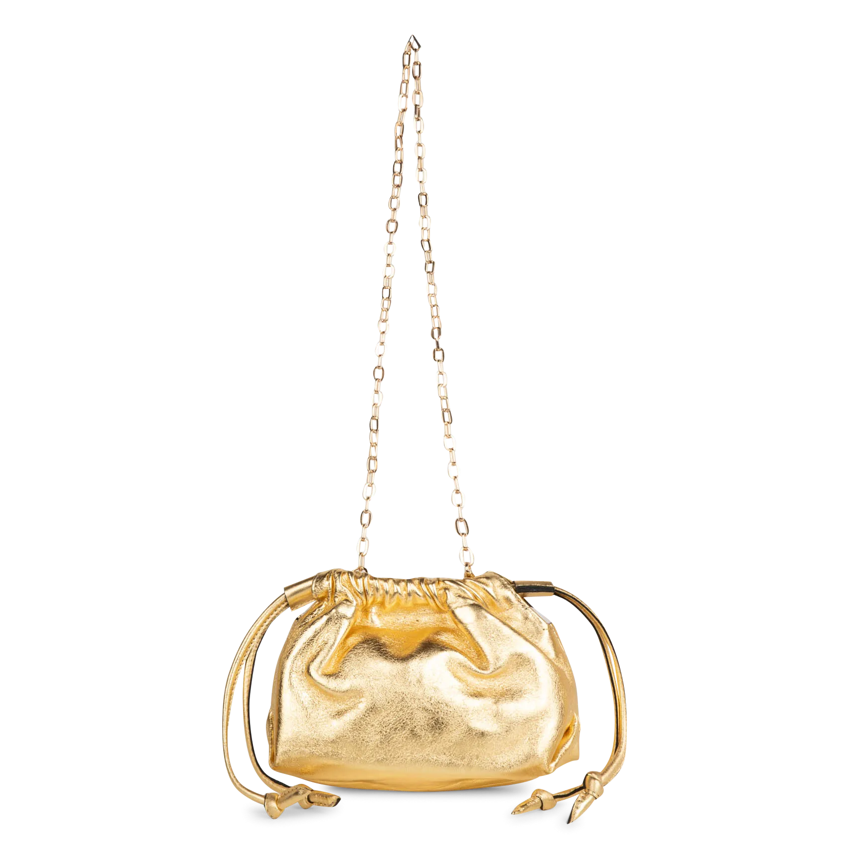  SAISON 1865   BOMBAY M - Borsa a bisaccia in pelle metallizzata | Dorato