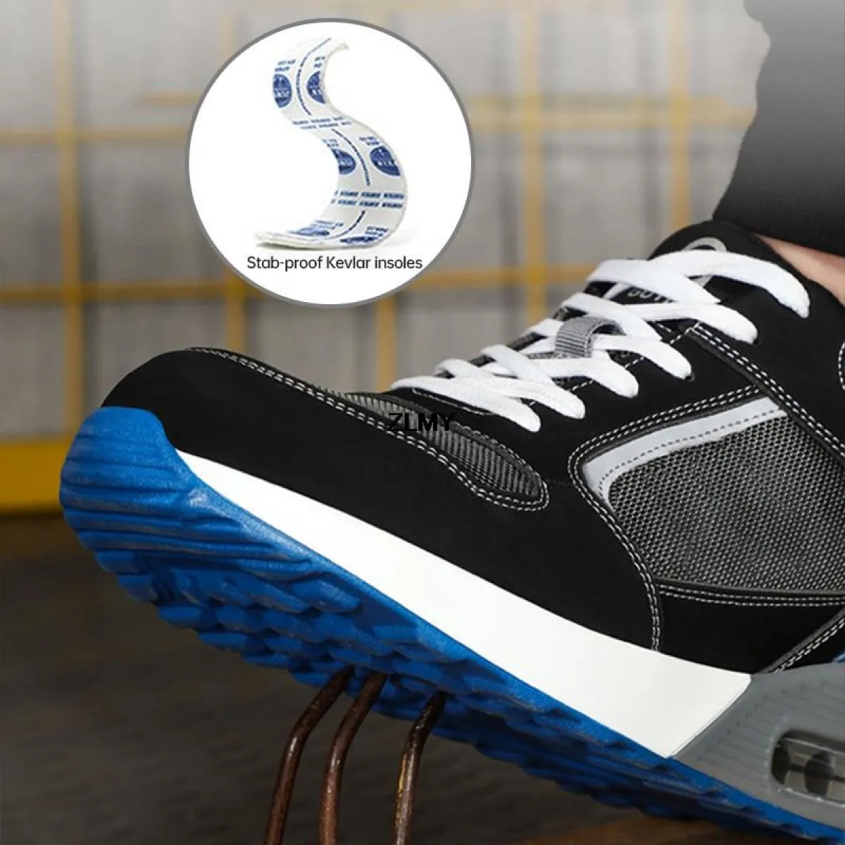 Scarpe antinfortunistiche con cuscino d'aria Scarpe da ginnastica con punta in acciaio da uomo Stivali da lavoro da uomo Scarpe