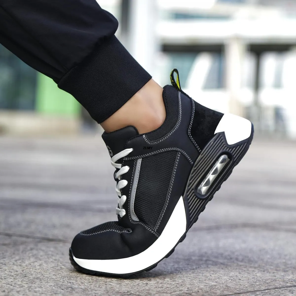 Scarpe antinfortunistiche con cuscino d'aria Scarpe da ginnastica con punta in acciaio da uomo Stivali da lavoro da uomo Scarpe