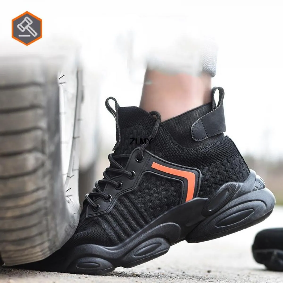 Scarpe antinfortunistiche da uomo alte Scarpe da ginnastica standard con punta in acciaio Stivali antinfortunistici da lavoro in
