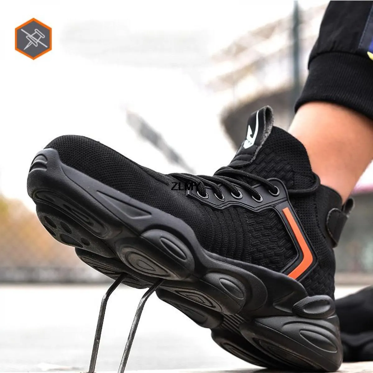 Scarpe antinfortunistiche da uomo alte Scarpe da ginnastica standard con punta in acciaio Stivali antinfortunistici da lavoro in