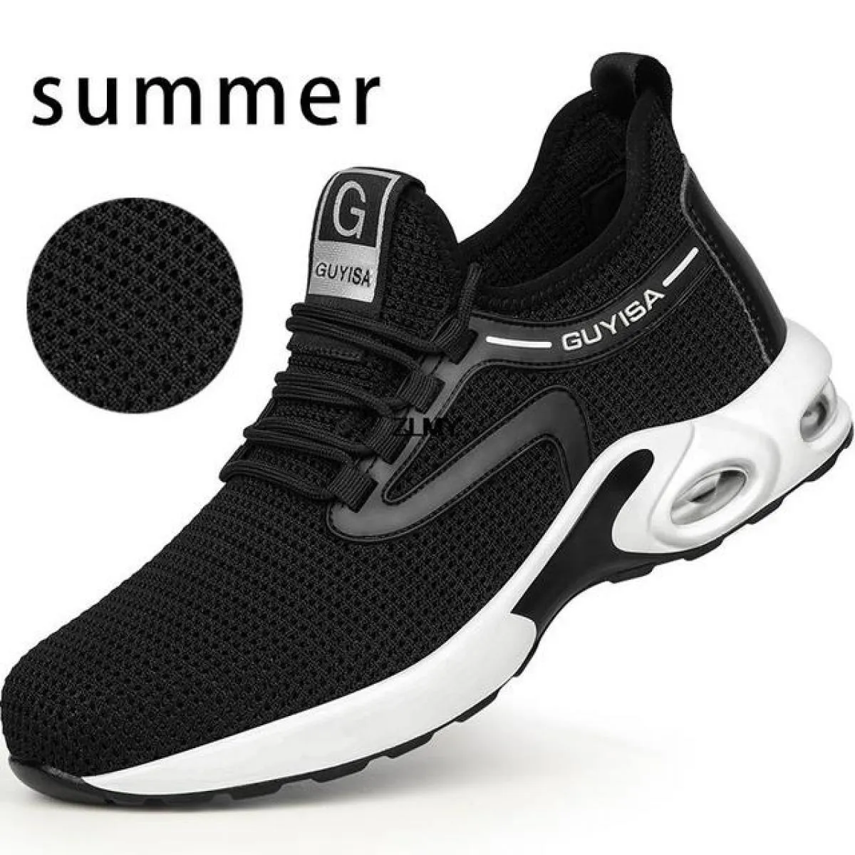 Scarpe antinfortunistiche estive da uomo Sneaker traspiranti con punta in acciaio Stivali antinfortunistici da lavoro antiforatu