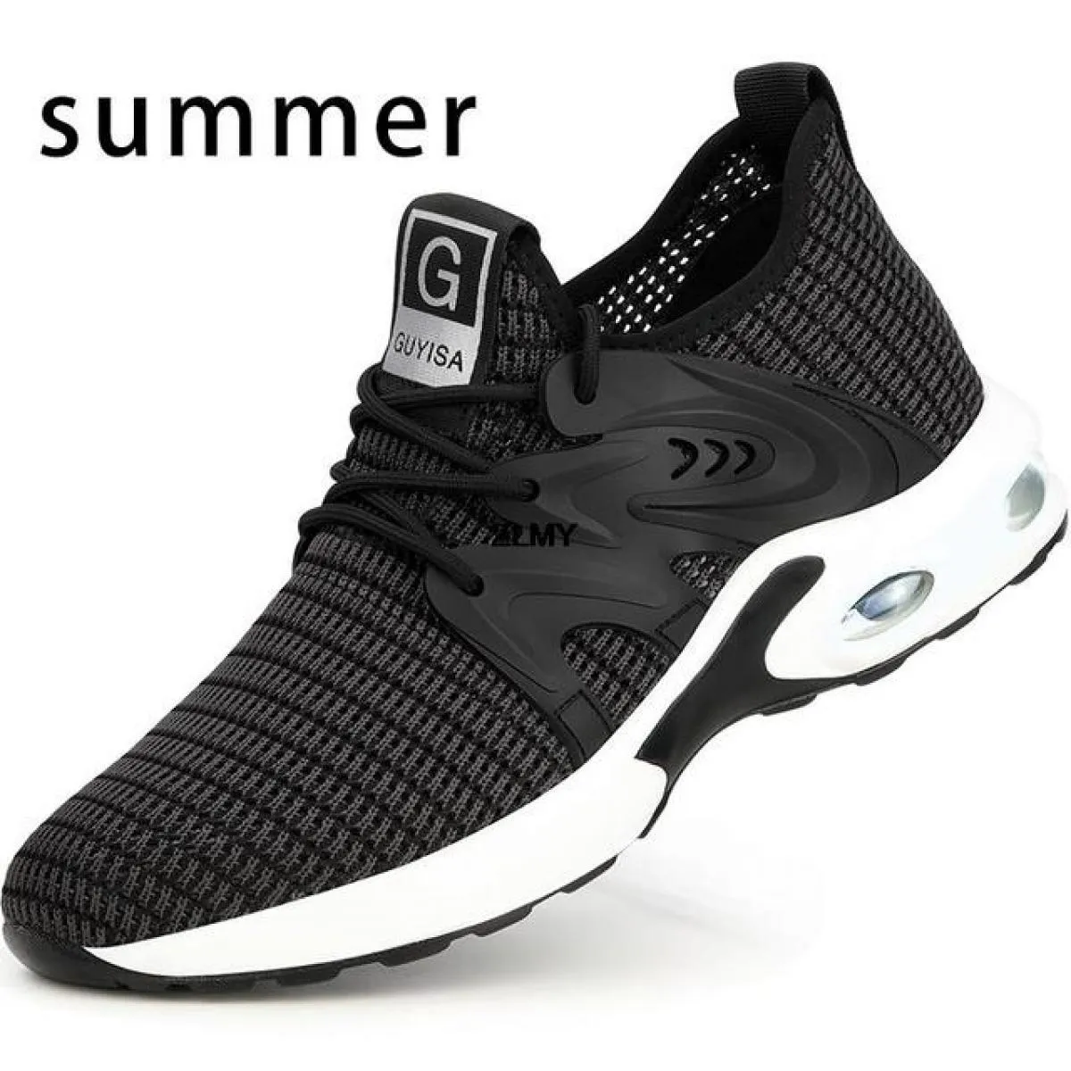 Scarpe antinfortunistiche estive da uomo Sneaker traspiranti con punta in acciaio Stivali antinfortunistici da lavoro antiforatu