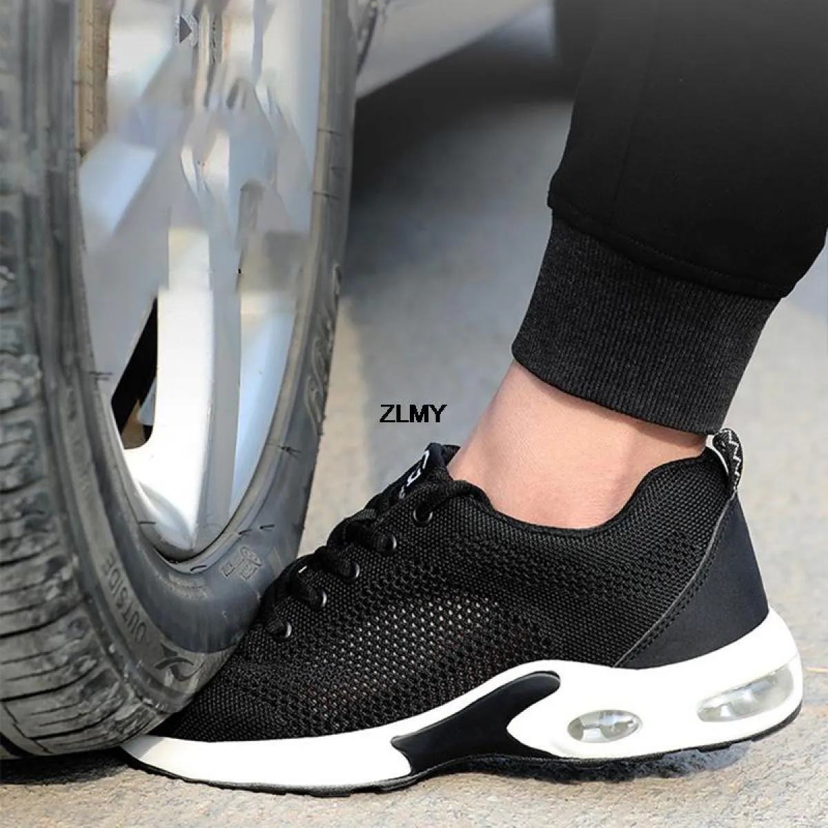 Scarpe antinfortunistiche estive da uomo Sneaker traspiranti con punta in acciaio Stivali antinfortunistici da lavoro antiforatu