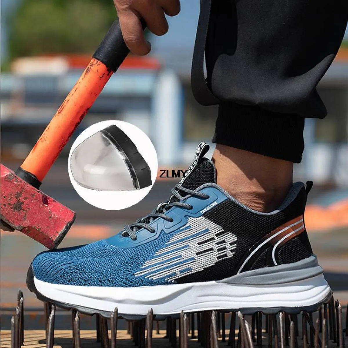 Scarpe antinfortunistiche leggere Scarpe da lavoro da uomo con punta in plastica Sneaker anti-pugnalata anti-smash Stivali prote