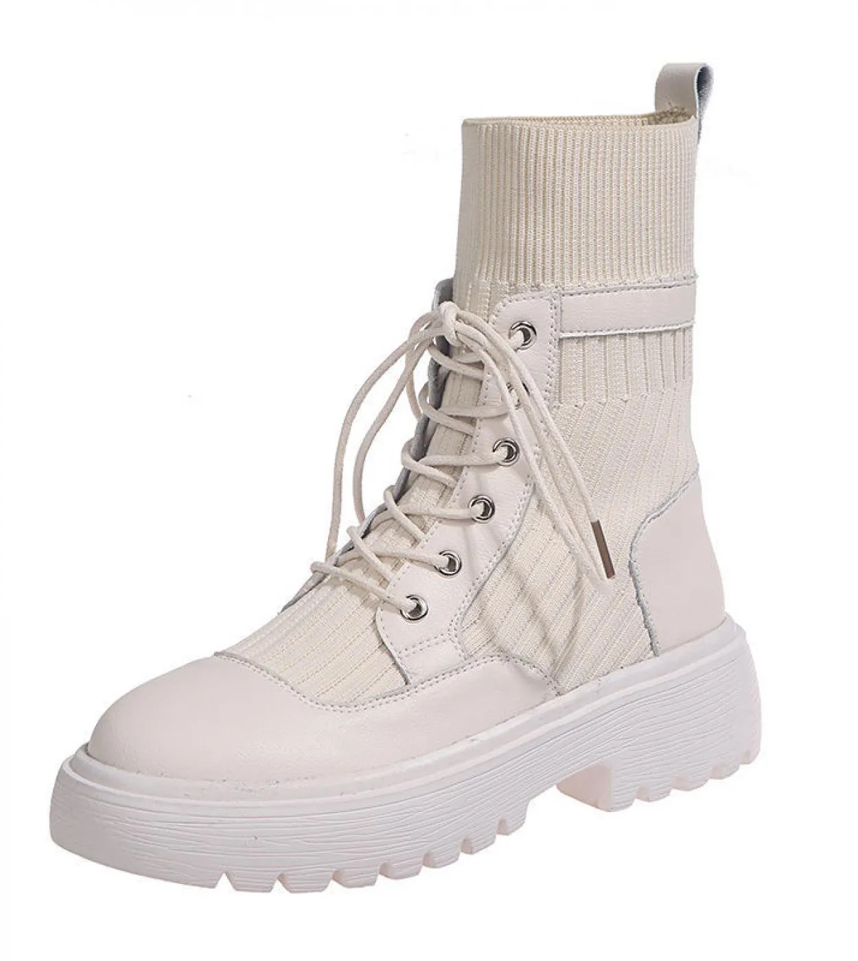 Scarpe da donna con tacco inverno 2022 scarpe autunnali donna caviglia piatta nera calze lavorate a maglia elastiche stivali sne