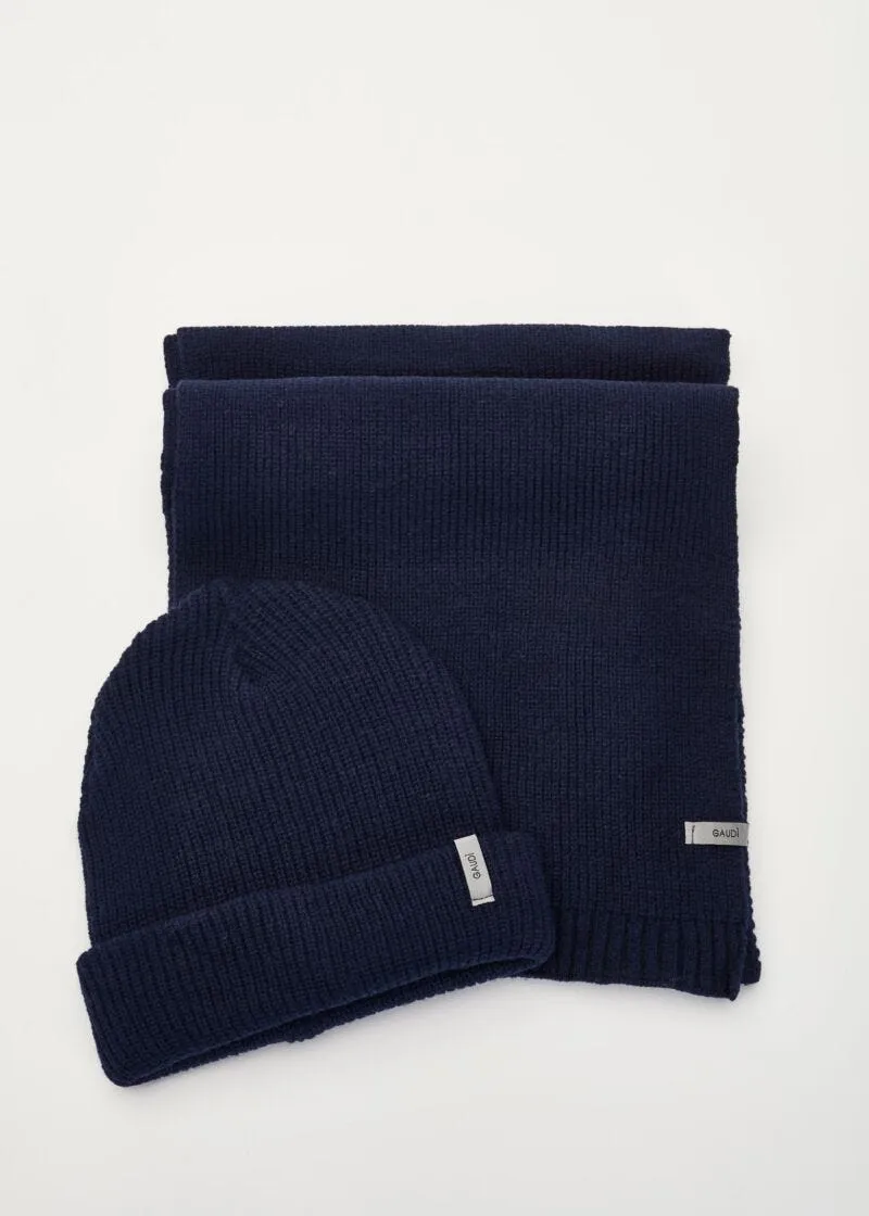 Sciarpa e cappello a coste