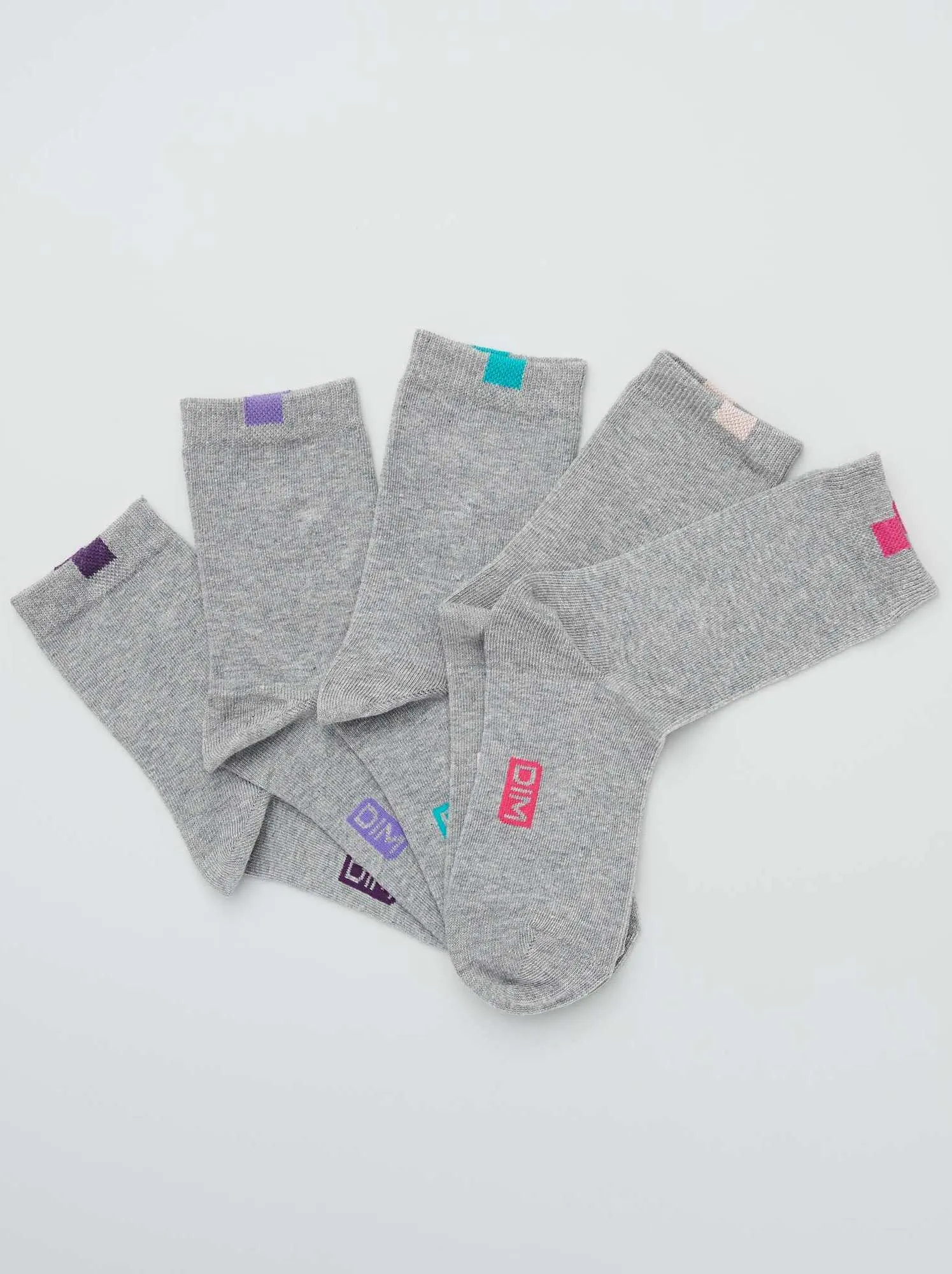 Set di 5 paia di calzini 'DIM' - GRIGIO