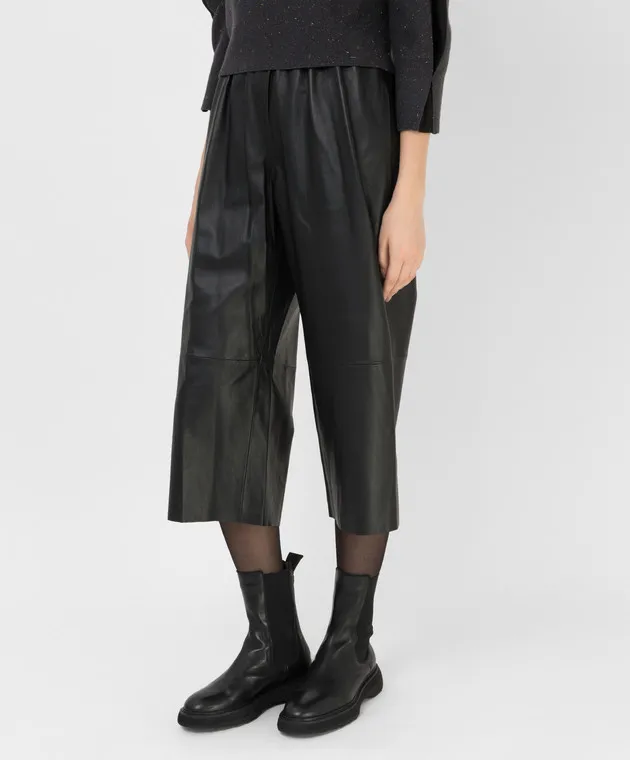 Simonetta Ravizza Pantaloni culotte Sindy in pelle nera SINDY