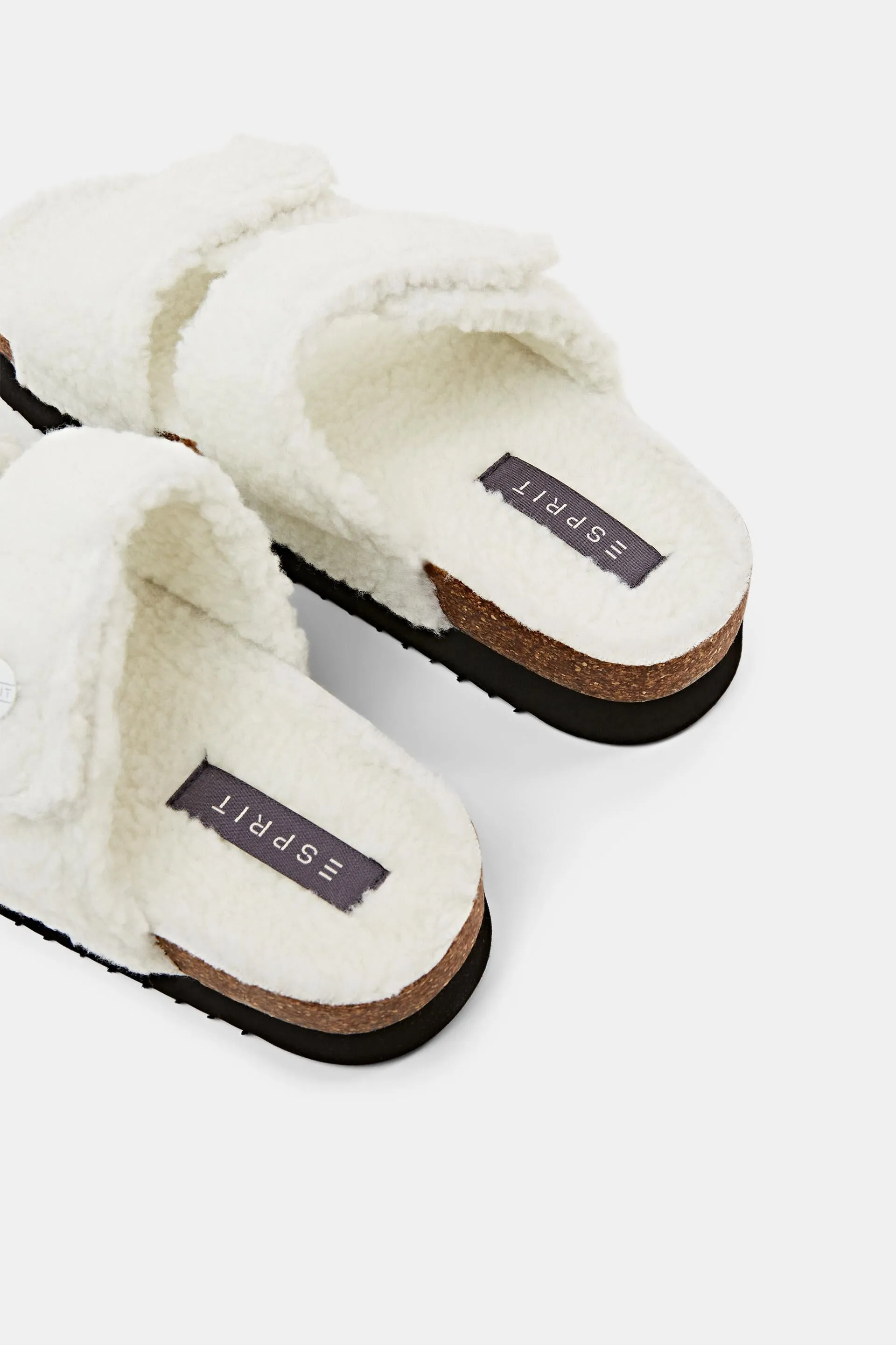 Slip-on in pelliccia sintetica con velcro