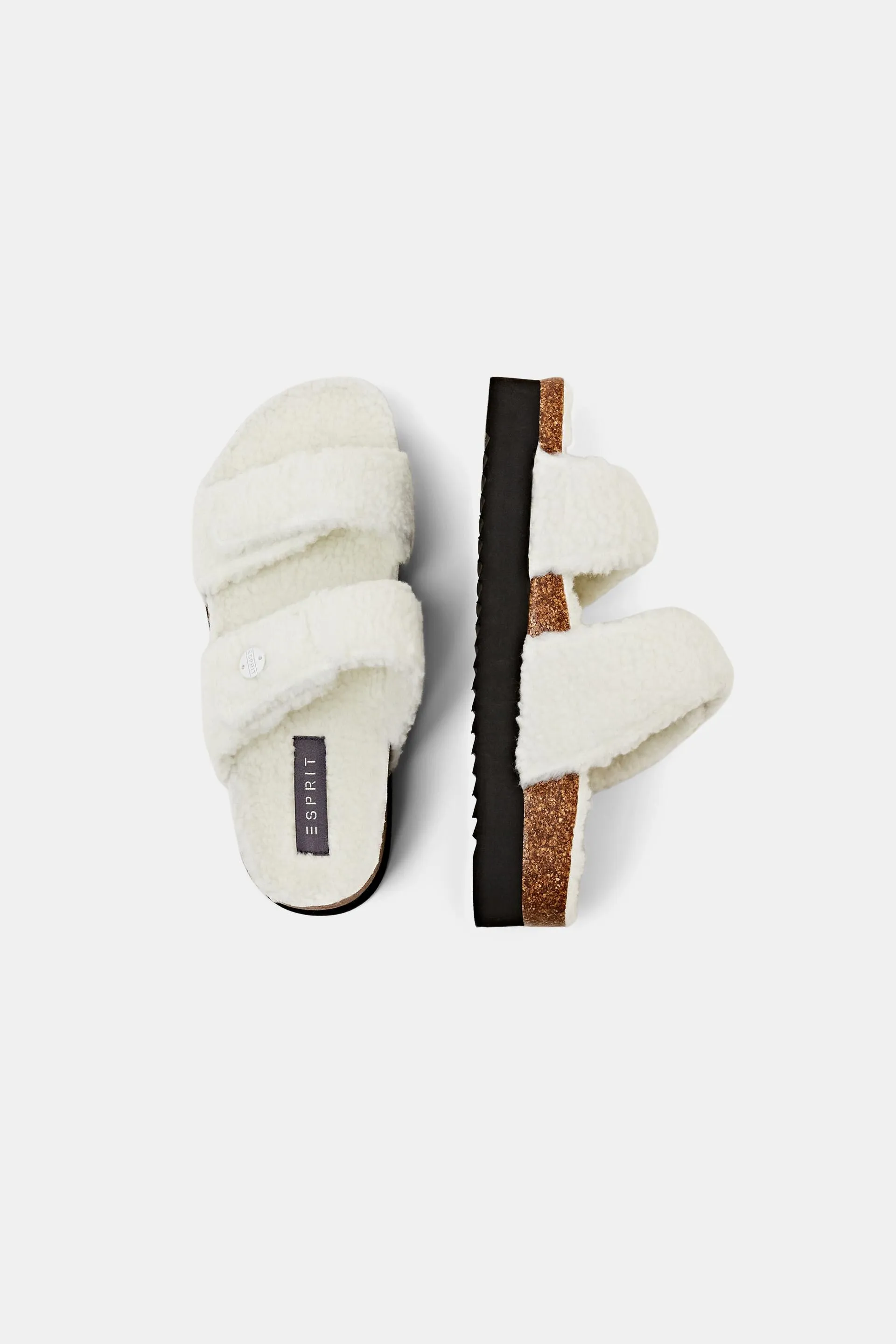 Slip-on in pelliccia sintetica con velcro