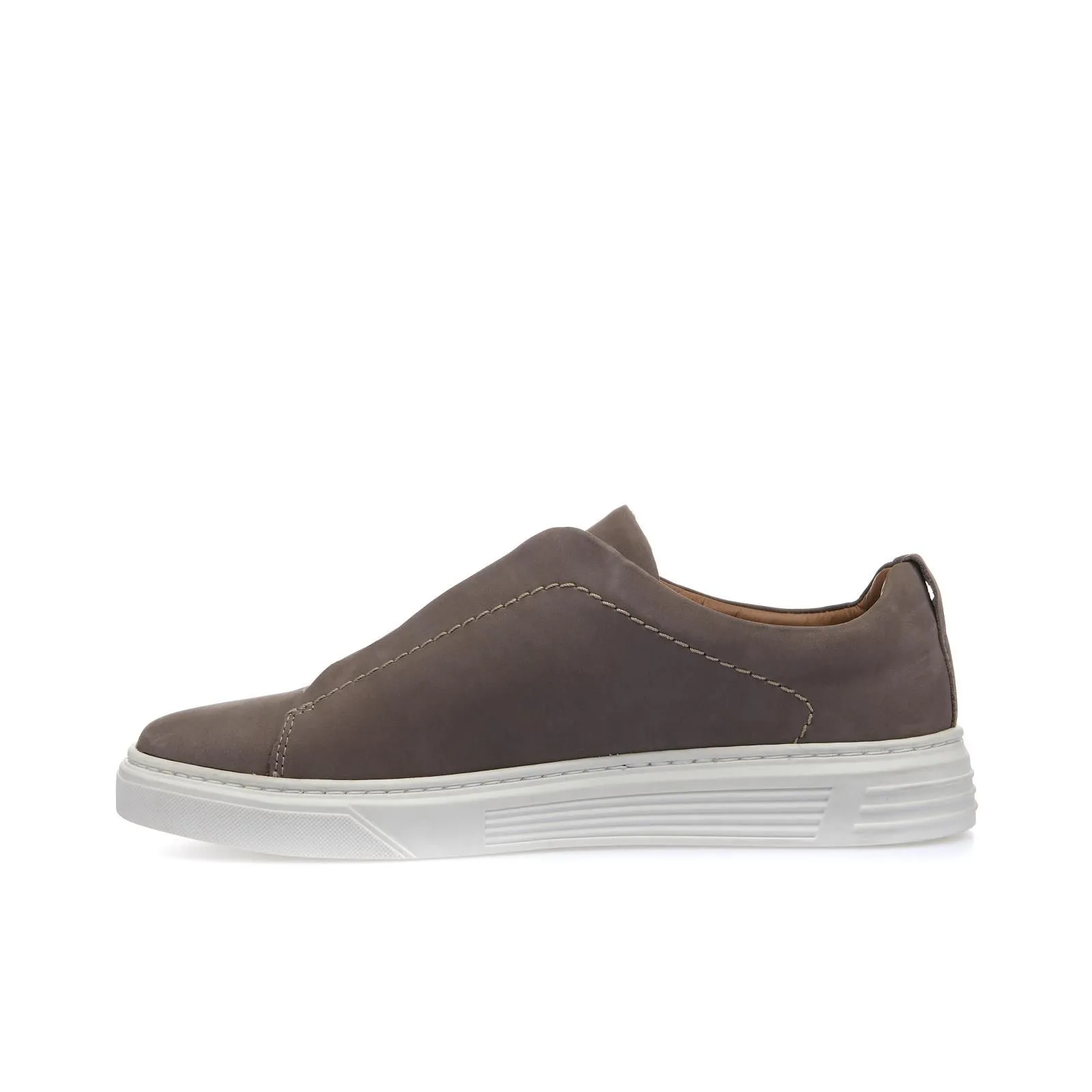 Sneakers slip-on beige in pelle